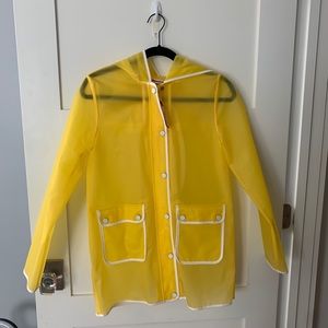 Cute yellow raincoat.